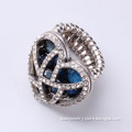Elegant Design Heart White Gold Ring With Sapphire Ring With Zircon Ring